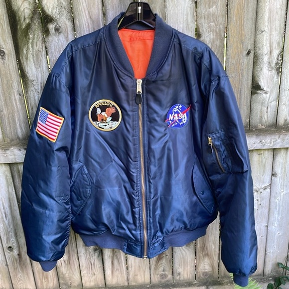 Alpha Industries NASA MA-1 Bomber Jacket Flyer Reversible meatball Apollo XXL - Picture 1 of 15